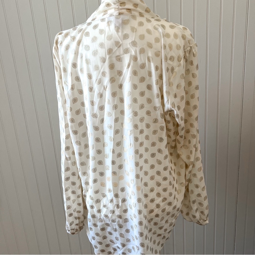 Michael Kors Floating Gold Foil Paisley Blouse - Picture 4 of 4